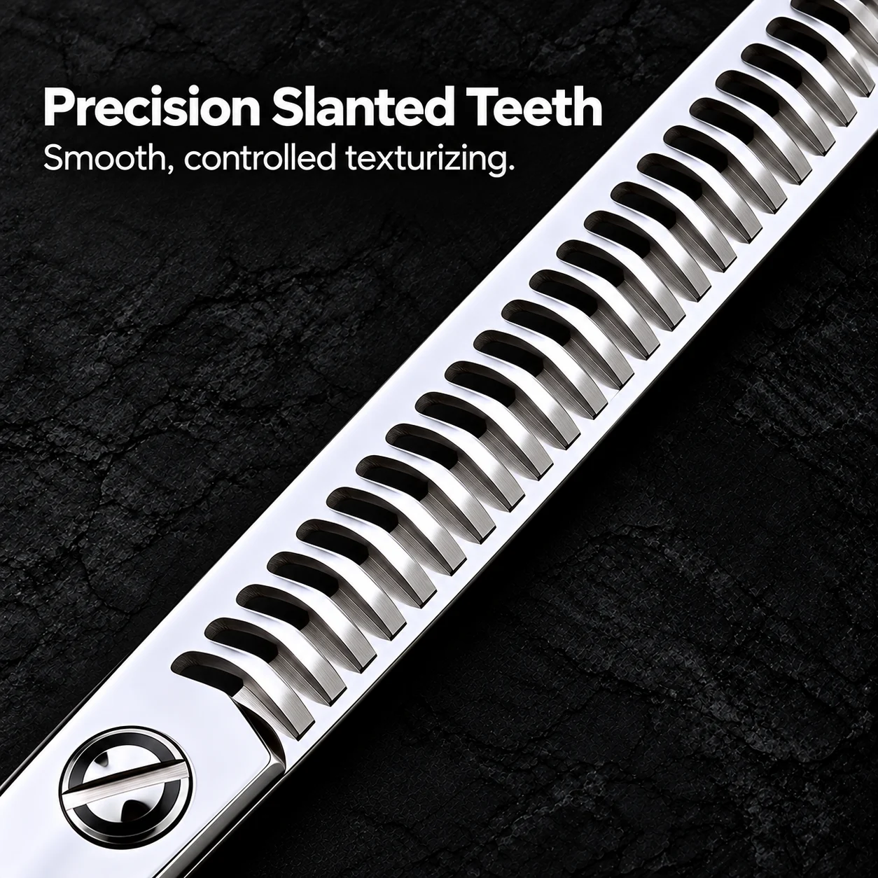 CHITIAN Z-04 close-up of precision wave-shaped slanted thinning teeth