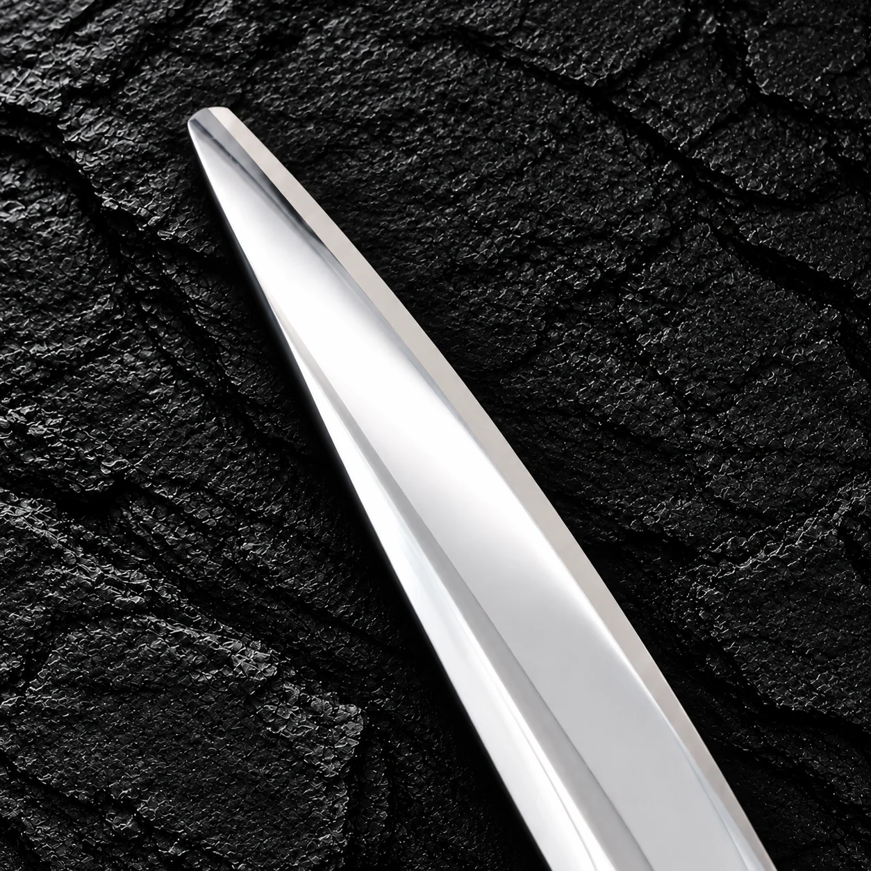 CHITIAN Z-07 68S 6.8-inch professional cutting scissors — Tip and bevel detail on black stone