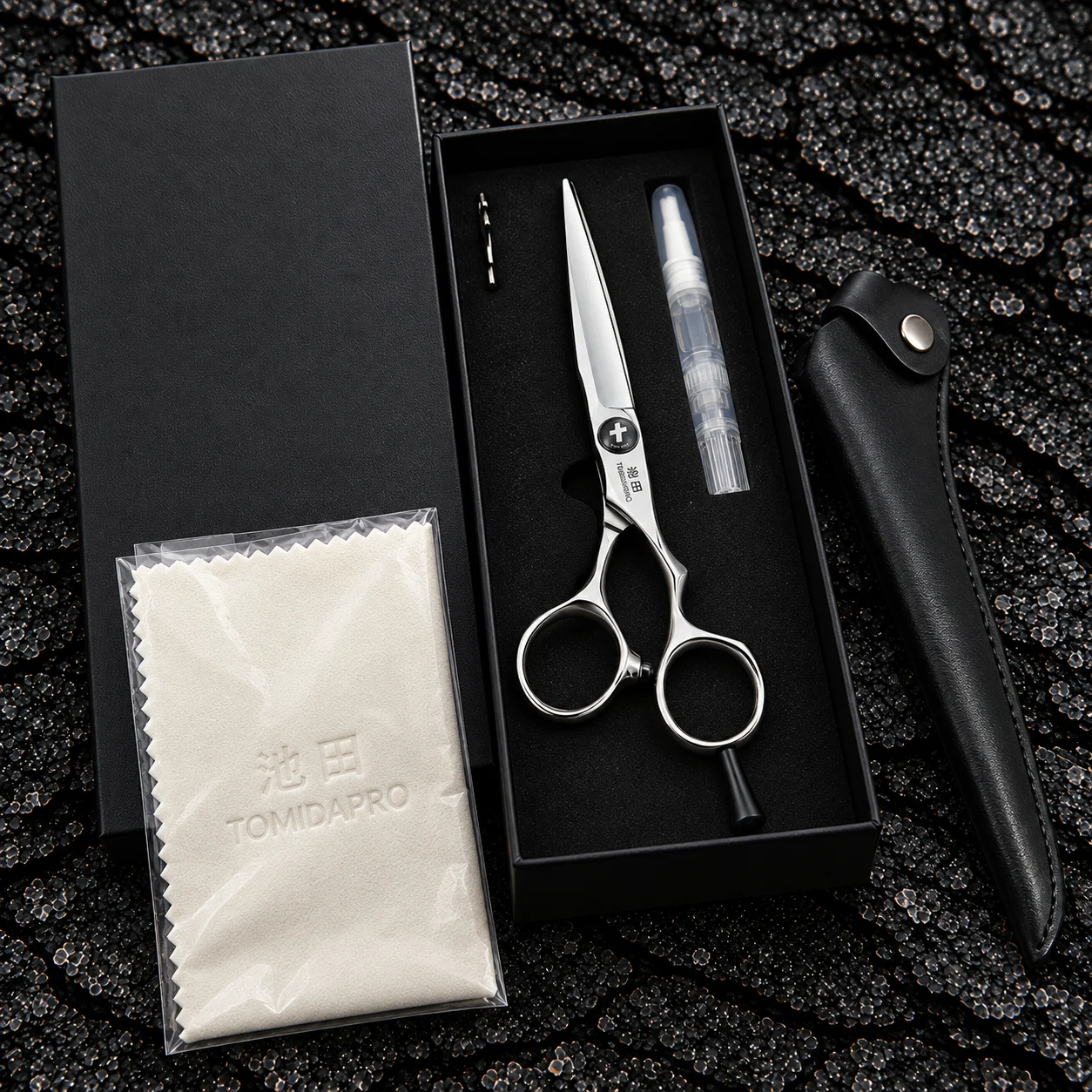 TOMIDAPRO F-01 58S 5.8-inch hair cutting scissors — Packaging